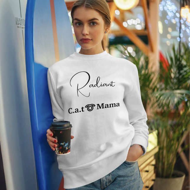 Sudadera Custom Pet Lover White And Black Script Cat Mom (Subido por el creador)