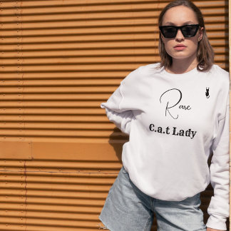 Sudadera Custom Pet Lover White And Black Script Cat Mom