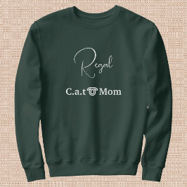 Sudadera Custom Pet Lover White Script Cat Mom Forest Green