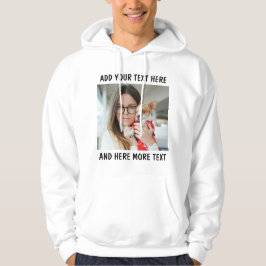 Sudadera Custom Photo and Text White
