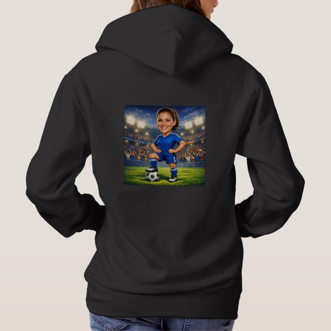 Sudadera Custom Photo-Face Soccer/Football Star Caricature (Reverso)