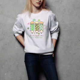 Sudadera Custom Retro One Lucky Teacher Pencil