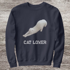 Sudadera Custom Stylish Cute Funny Cat Pet Lover Navy Blue