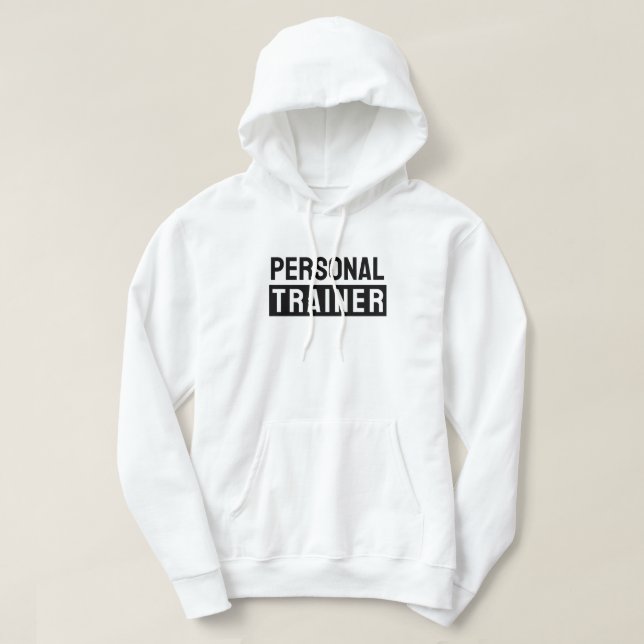 Sudadera Custom Text Mens Modern Elegant Personal Trainer (Diseño del anverso)