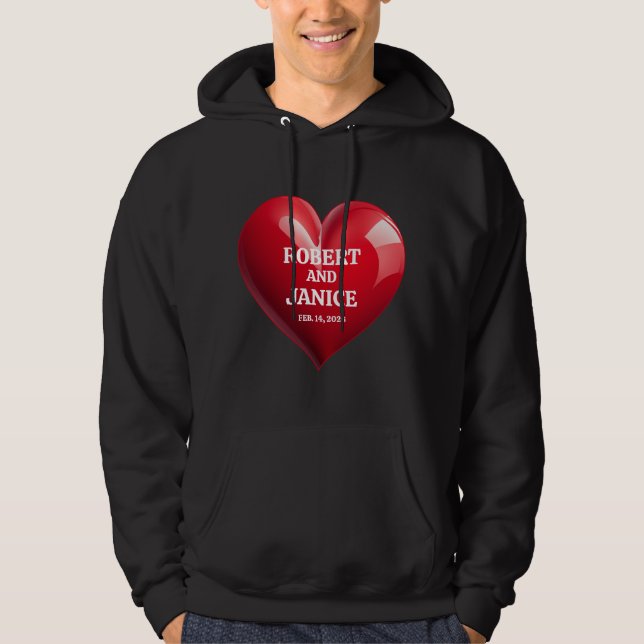 Sudadera Custom valentines day personalize heart gift (Anverso)