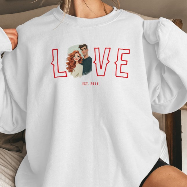 Sudadera Custom Watercolor Couple Portrait Love (Subido por el creador)