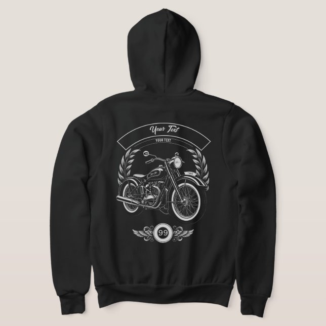 Sudadera Custom Winter Biker Skull Motorcycle Zip Hoodie (Distribución Reverso )