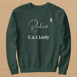 Sudadera Customize Pet Lover Green And White Script Cat Mom