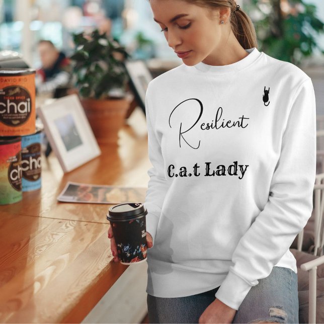 Sudadera Customize Pet Lover White And Black Script Cat Mom (Subido por el creador)