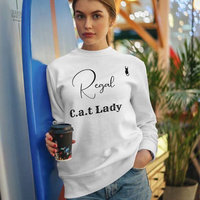 Sudadera Customize Pet Lover White And Black Script Cat Mom (Subido por el creador)