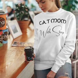 Sudadera Customized Cat Mom Black Script Funny Pet Lover