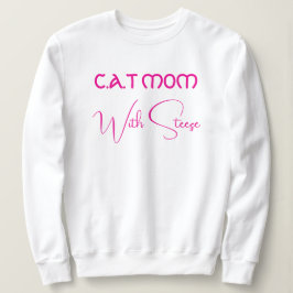 Sudadera Customized Cat Mom Pink Script Funny Pet Lover