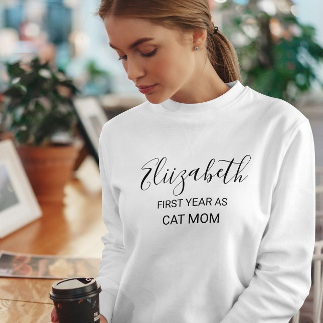 Sudadera Customized Funny Cat Lover Black Script Name White (Subido por el creador)