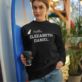 Sudadera Customized Pet Lover Funny Cat Mom Name Cute Black