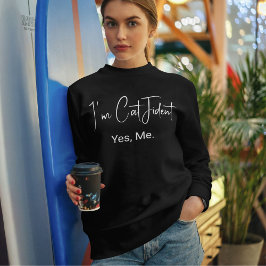 Sudadera Customized Pet Lover Stylish Script Cat Mom White