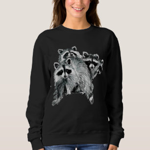 Sudadera Cuta acuarela Raccoon Animal Family Fun Art