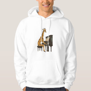Sudadera Cuta jirafa tocando piano jirafas música