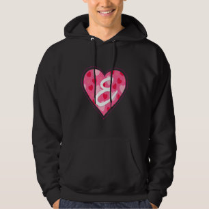 Sudadera Cuta Letra monograma inicial E Patrón cardíaco par