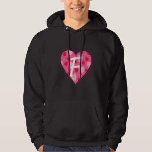 Sudadera Cuta Letra monograma inicial F patrón cardíaco par