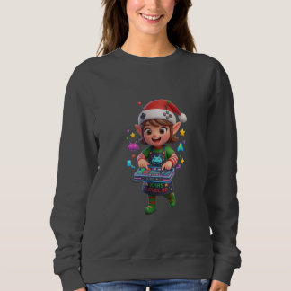 Sudadera Cute 3D Gamer Girl Christmas Elf Sweatshirt  Retro