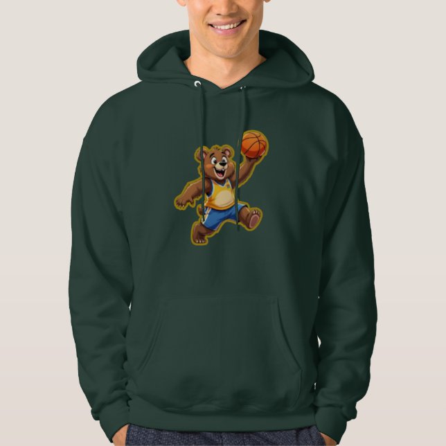 Sudadera Cute 3D Teddy Bear Playing Basketball – Adorable S (Anverso)