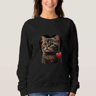 Sudadera Cute adorable unique Happy Valentine's Day cat hea