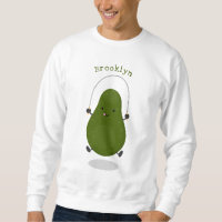 Cute aguacate salto cuerda personalizado ilustraci