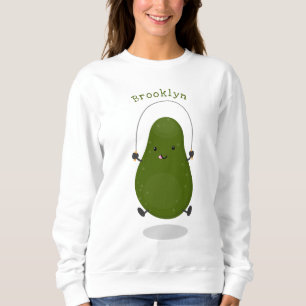 Sudadera Cute aguacate salto cuerda personalizado ilustraci