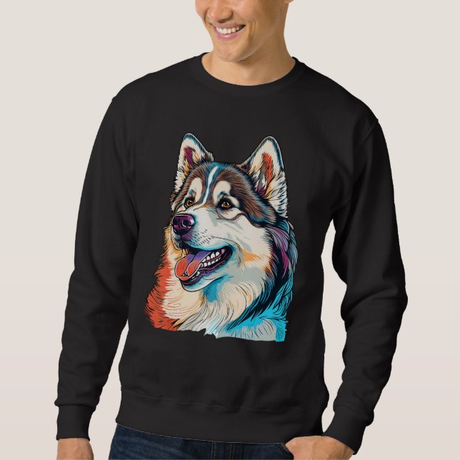 Sudadera Cute Alaskan Malamute Dog on Alaskan Malamute  3 (Anverso)