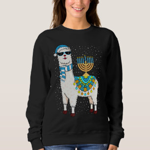 Sudadera Cute Alpaca Chanukah Menorah Hanukkah Llama