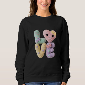 Sudadera Cute Amigurumi Crochet Love Letters Kawaii Heart 