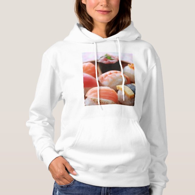 Sudadera Cute and round! A selection of round sushi (Anverso)