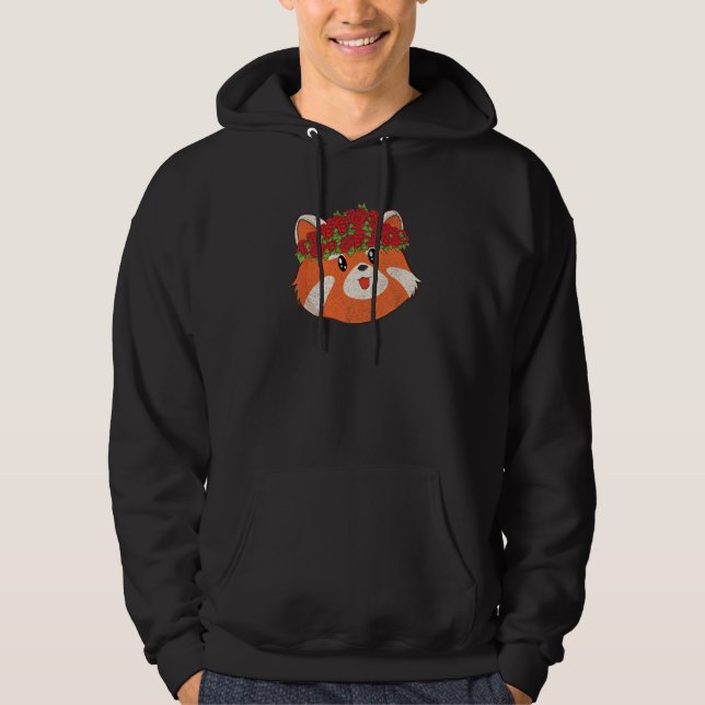 Sudadera Cute Animal Flowers Zoo Animal  Roses Red Panda (Anverso)