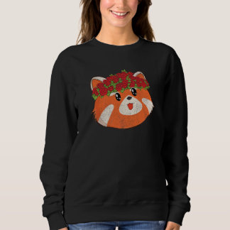 Sudadera Cute Animal Flowers Zoo Animal  Roses Red Panda