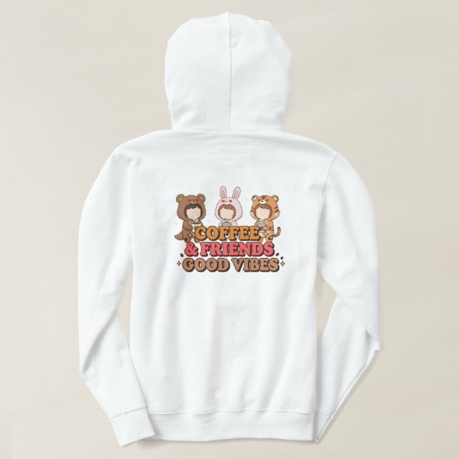 Sudadera Cute Animal Friends Coffee Lovers (Reverso del diseño)