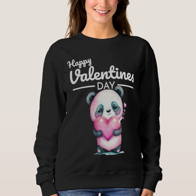 Sudadera Cute Animal Heart Panda  Happy Valentine Day  5 (Anverso)