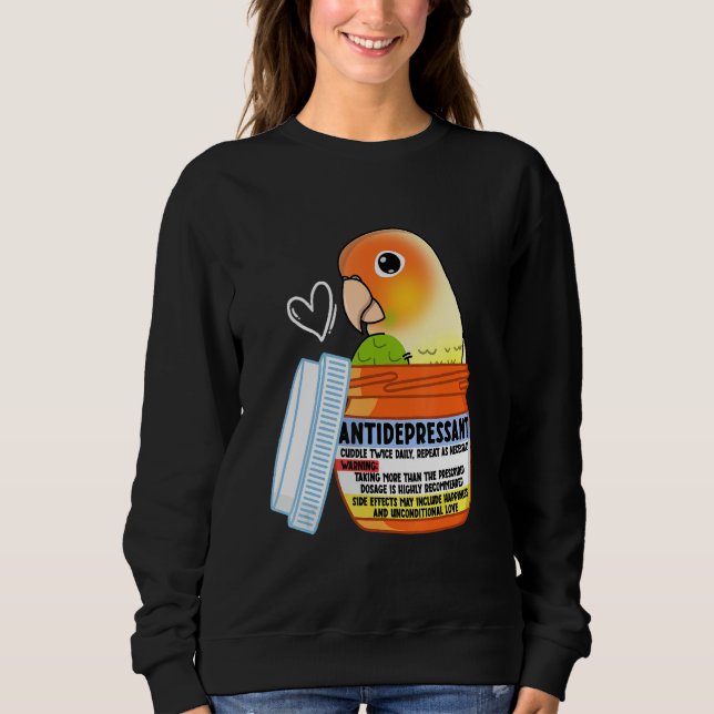Sudadera Cute Antidepressant Parrot I Green Cheek Pineapple (Anverso)