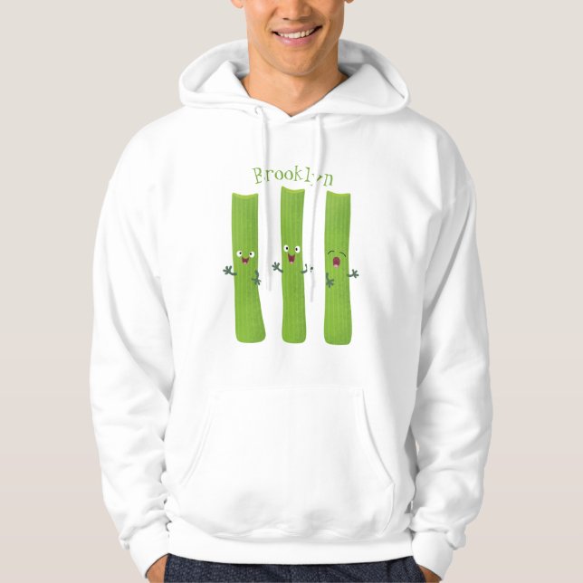 Sudadera Cute apio palitos trio verduras personalizados (Anverso)