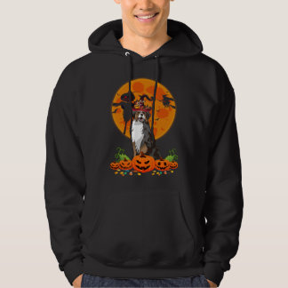 Sudadera Cute Australian Shepherd Dog Witch Pumpkin Hallowe