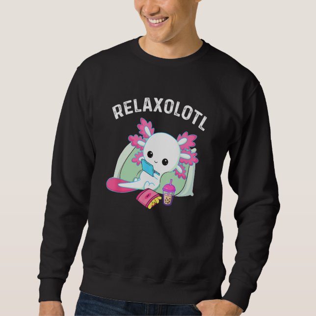 Sudadera Cute Axolotl Lover Mexican Salamander Relaxolotl_1 (Anverso)