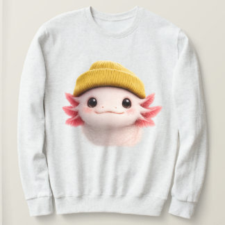 Sudadera Cute Axolotl Wearing Beanie Retro 90s Design 