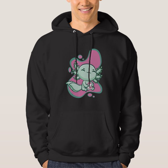 Sudadera Cute Axolotl With Strawberry Milk And Bubble Tea B (Anverso)