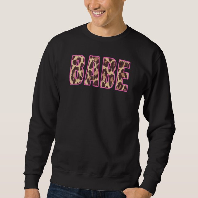 Sudadera Cute Babe Estampado de Leopardo Bridal Fiesta de D (Anverso)