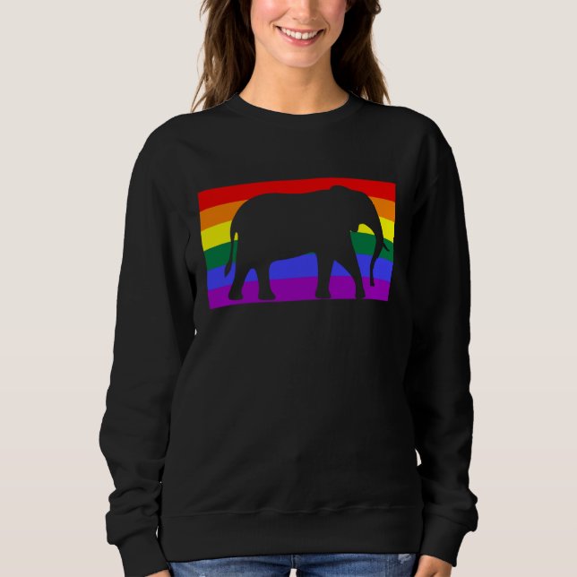 Sudadera Cute Baby Elephant Love LGBTQ Gay Pride Flag Queer (Anverso)