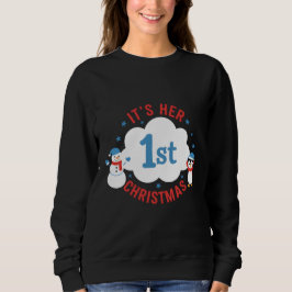 Sudadera Cute Baby Girl First Xmas Funny Holiday Winter Fam