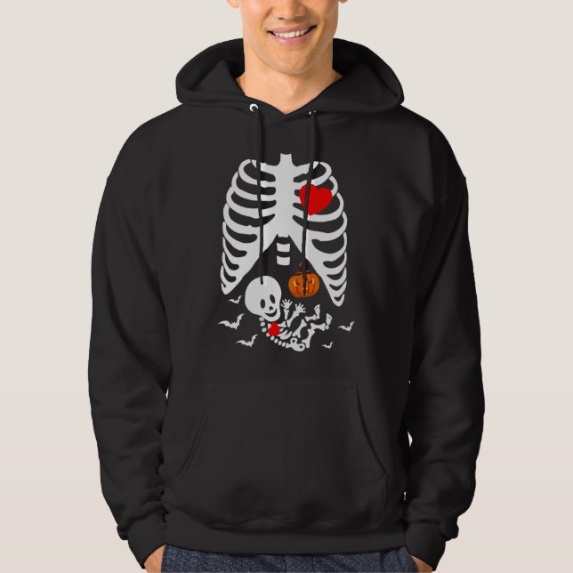 Sudadera Cute Baby Skeleton Pregnancy Announcement Happy Ha (Anverso)