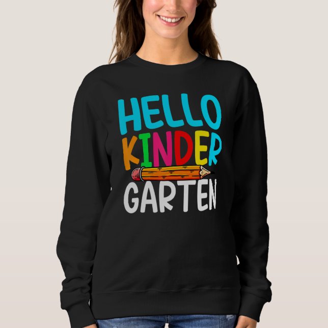 Sudadera Cute Back To School Hello Kindergarten First Day O (Anverso)