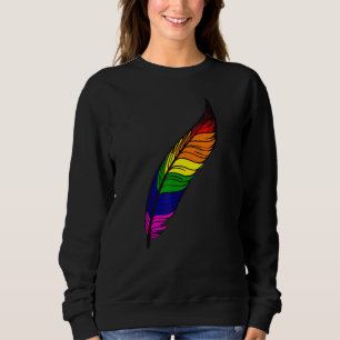 Sudadera Cute Bandera De Arcoíris Pluma Lgbtq Queer Orgullo