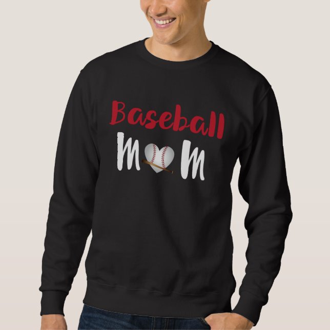 Sudadera Cute Baseball Player Mom Heart Shape Baseball Fans (Anverso)
