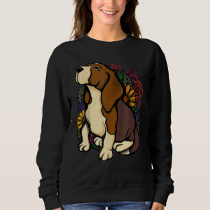 Sudadera Cute Beagle Dog Floral Dog Mamá Vida Acuarela Wil